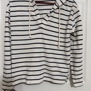 J. Crew Navy and White Striped Hoodie